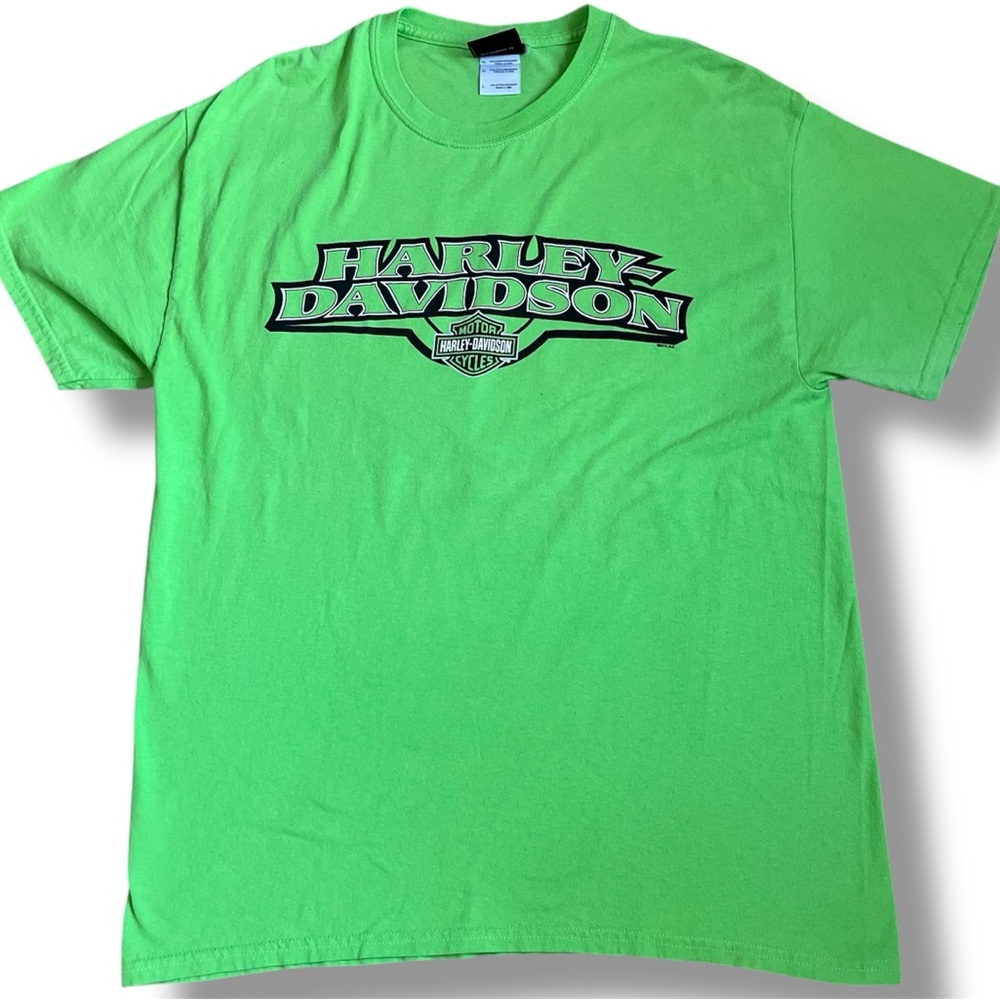 Harley Davidson Shirt Adult Large Green 2013 New Orleans Louisiana Short Sleeve‎